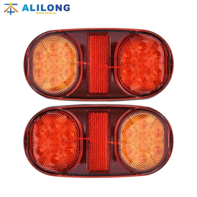 14LED oval yük maşını stop lampası 12V24V, əyləc, dönmə, qoşqu işığı
