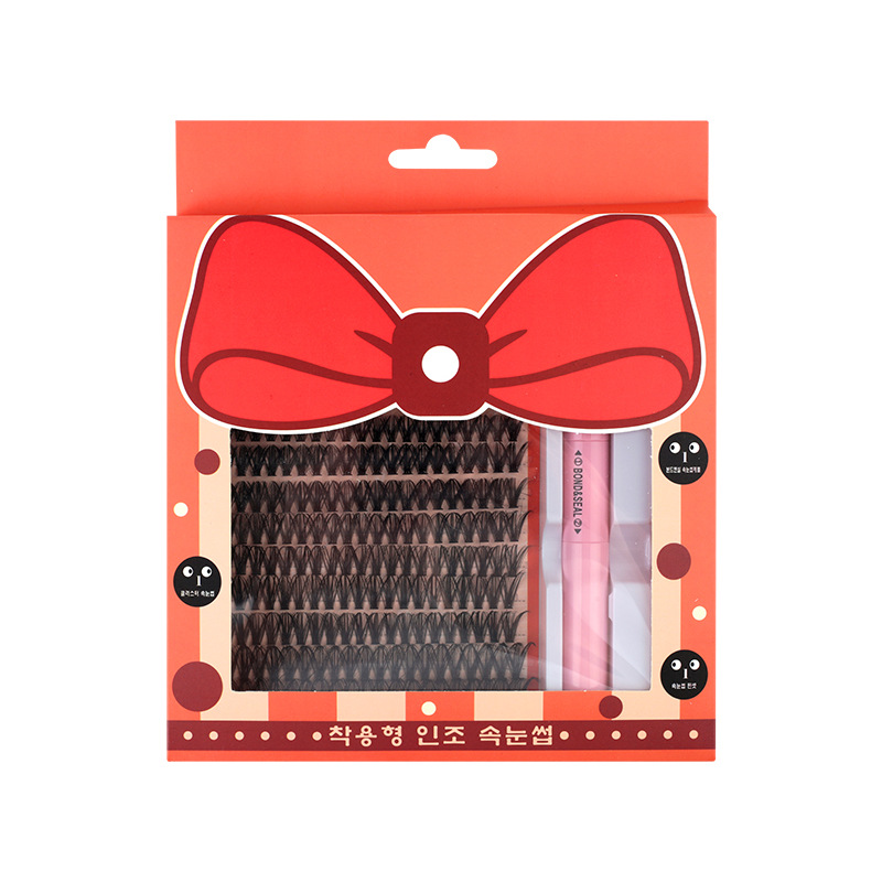 Diseño de pestañas falsas transfronterizas R & D venta caliente set de pestañas falsas cluster factory lashes mayorista personalizado