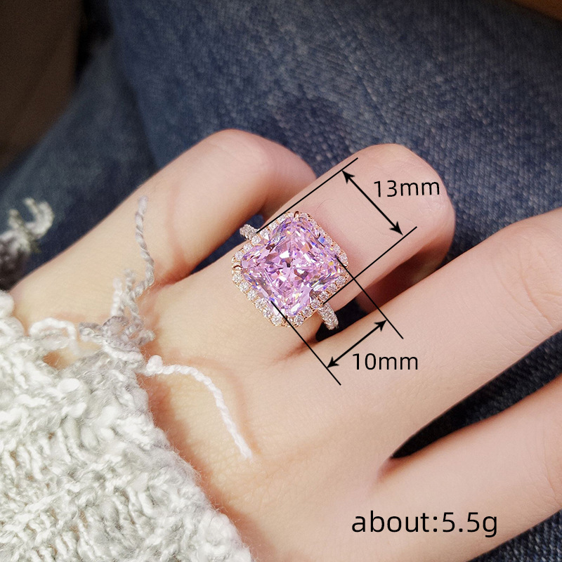 11g Weight Zircon Inlay Material Rings, Earrings, Necklace Classification Daily, Street Occasion Copper Material Square Pattern Women's Gender Inlay Design Shiny Style Shiny Square Copper Inlay Zircon Rings Earrings Necklace 11