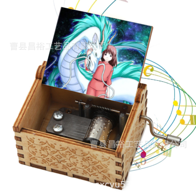 木製の手作りオルゴール創意カラープリント千と千尋のオルゴール木製の手を振ってオルゴールクロスボーダー専用です。