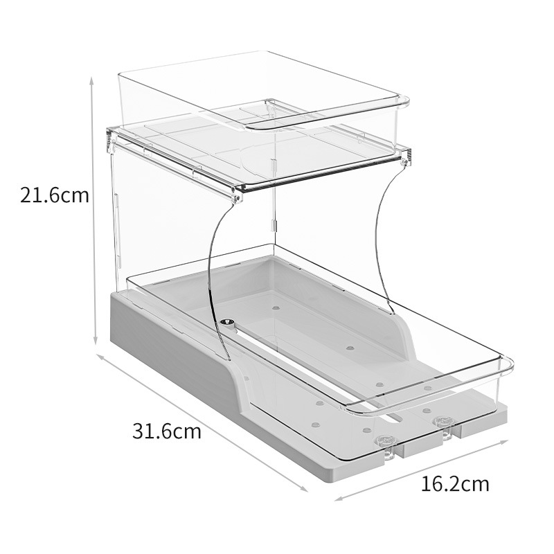 Estante de almacenamiento de cosméticos multifuncional Caja de almacenamiento de cosméticos giratoria Estante de almacenamiento tipo extracción Almacenamiento de productos de cuidado de la piel de escritorio