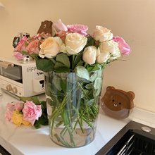 醒花桶亚克力花桶法式大花瓶家用透明深水养花插花泡鲜花塑料花筒