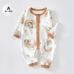 Seasonal Baby Clothes Spring and Summer Long-Sleeve onesie for Newborns 0-2 Years Old Full Moon Contrast Color Huggy