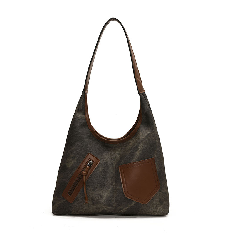 2025 nueva tendencia de gran capacidad bolsas de hombro de moda para viajar al trabajo bolsas de mochilas de color contrastante empalme de moda bolsas de mujer