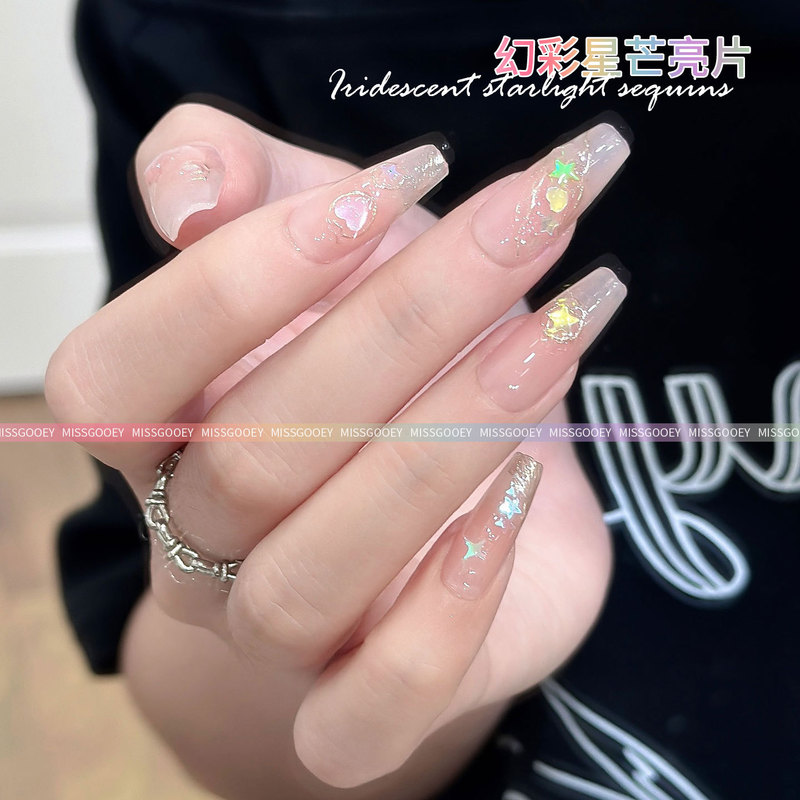 网红爆款美甲迷你多巴胺亮片超薄穿戴甲指甲饰品亮片美甲装饰品|undefined