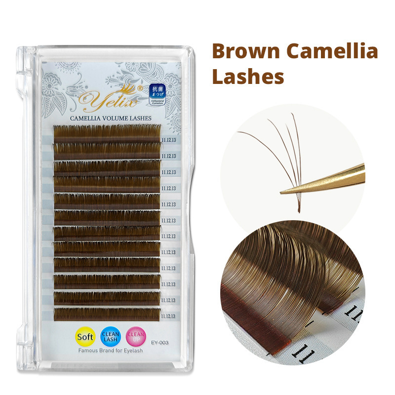 Fábrica de 0.07 una sola raíz más densa pestañas falsas pestañas densas camellia flores injerto pestañas al por mayor
