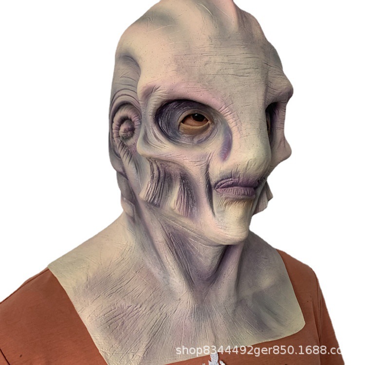 Transfronterizo nuevo cuerno monstruo máscara Halloween extraterrestre sombrero UFO máscara facial máscara de miedo