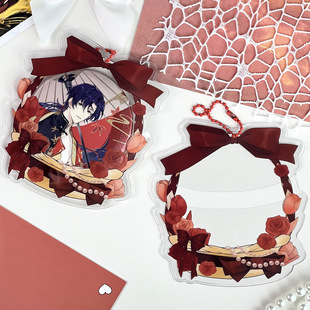 Flower Basket Pvc Badge Holder 75mm Badge Display Storage Bag Gumei Protective Cover Pain Package Decorative Pendant Two-Dimensional