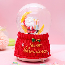 创意送礼物的圣诞老人水晶球音乐盒发光飘雪精美圣诞节礼物精品店