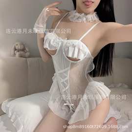 月未眠新款情趣内衣性感网纱紧身紧身衣免脱开档兔女郎诱惑套装女