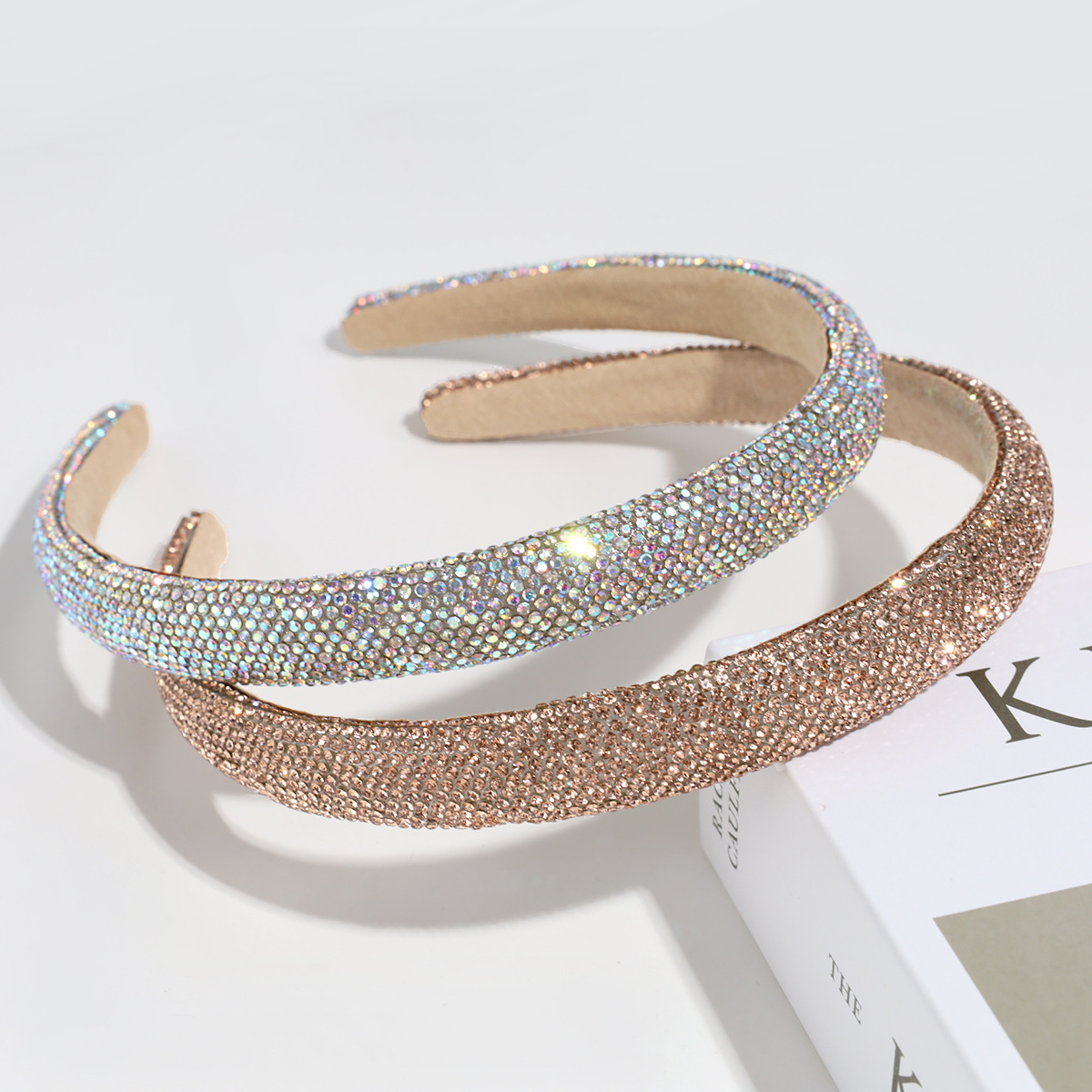 40g Weight Hair Band Hair Accessories Type 1 Piece Quantity Daily Occasion Rhinestone Material Solid Color Pattern Women's Gender Simple Style Style Women's Simple Style Solid Color Rhinestone Hair Band 5