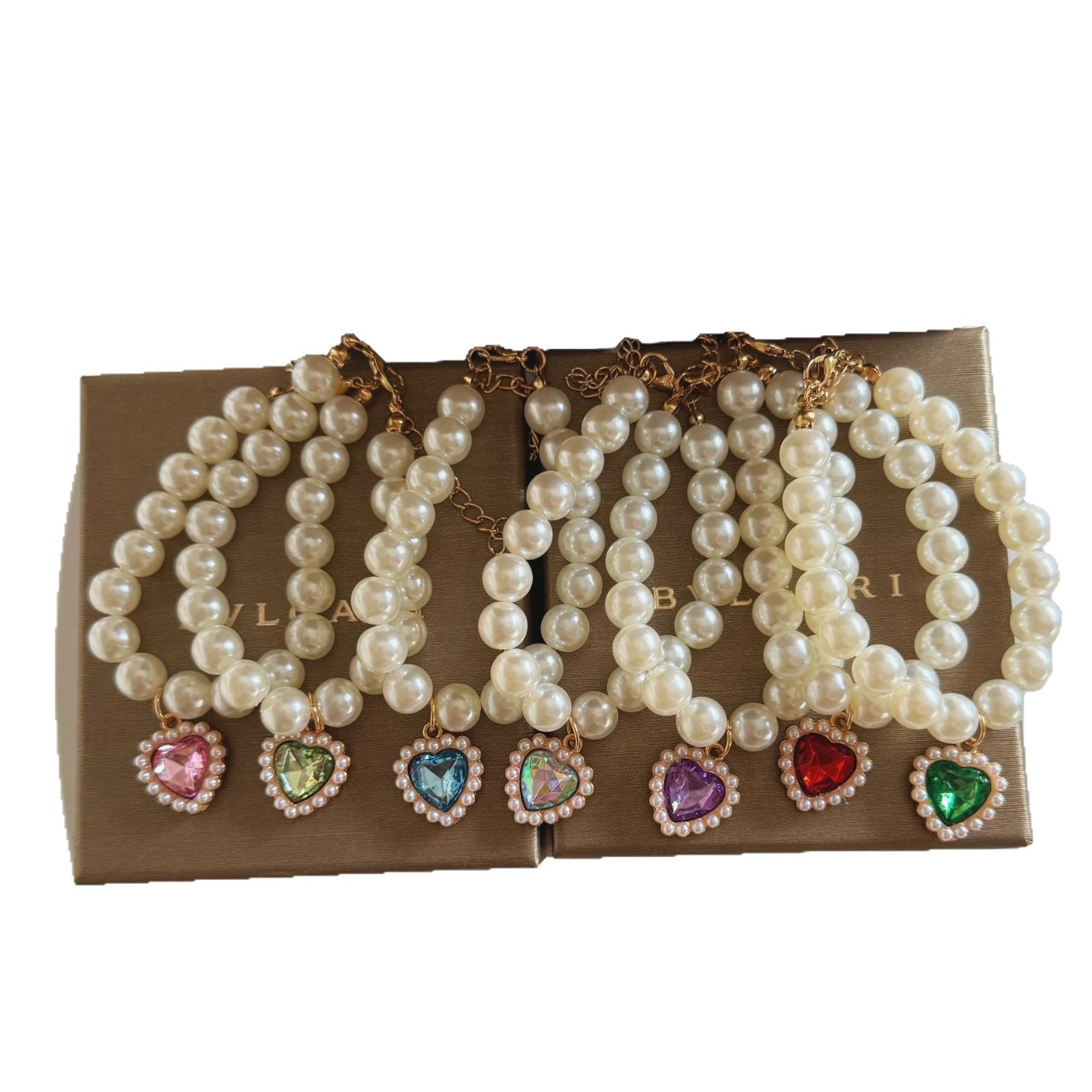 Collar para mascotas, gato, collar de perlas, collar de perro, collar, colgante de amor retro, adornos de cuello lindo para gatos y perros