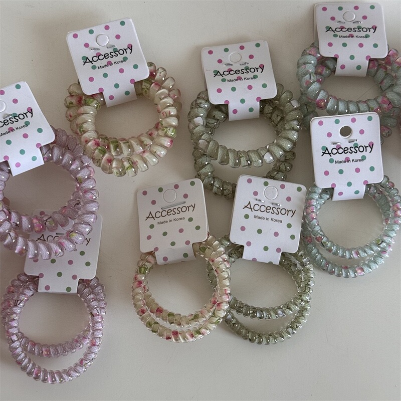 Small Fresh high quality Candy Color Sweet Wave Dot Telephone Line Summer Personality All-match Daily High Elastic Hair Rope Hair Accessories Small Fresh high quality Candy Color Sweet Wave Dot Telephone Line Summer Personality All-match Daily High Elastic Hair Rope Hair Accessories