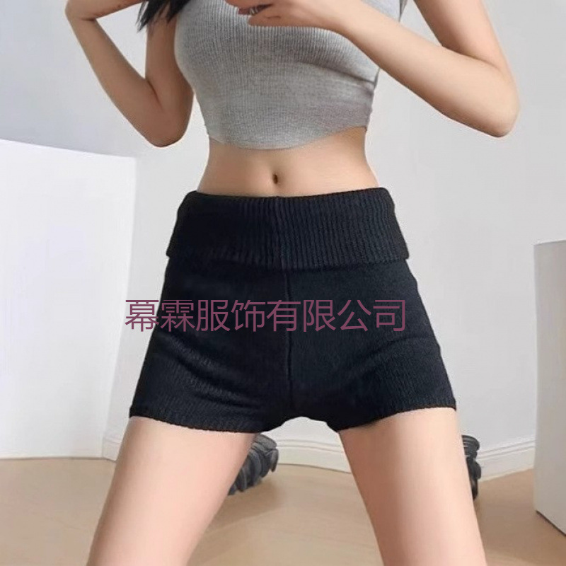 Summer Pure Desire Style Low-Waist Knit Ribbed Hip-Hugging Shorts for Women, American Style Spicy Girl Home Sleepwear, Slimming Elastic Shorts Summer Pure Desire Style Low-Waist Knit Ribbed Hip-Hugging Shorts for Women, American Style Spicy Girl Home Sleepwear, Slimming Elastic Shorts