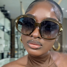 T圆形大框太阳镜2025新款欧美ins太阳眼镜女士时尚墨镜高级感夸张