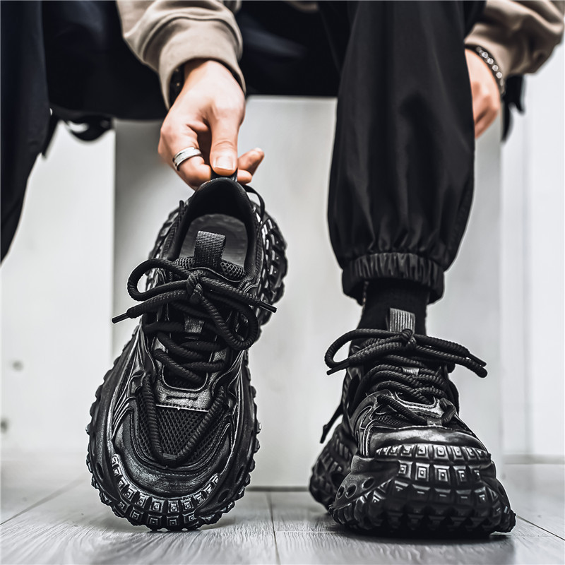 Cross-Border Men's Shoes Autumn 2025 New Trendy Brand Sports Casual Black Tire Sole Heightening Black Warrior Dad Trendy Shoes Cross-Border Men's Shoes Autumn 2025 New Trendy Brand Sports Casual Black Tire Sole Heightening Black Warrior Dad Trendy Shoes
