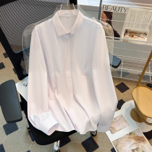 秋季白色衬衫女特大码300斤职业正装 长袖商务公务员工作服微弹厚
