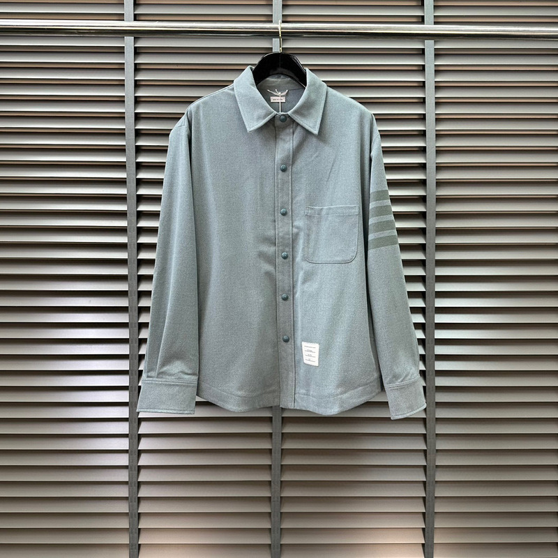 TB jacket flannel four-bar lapel casual all-match top men's and women's same long-sleeved shirt cardigan coat fashion