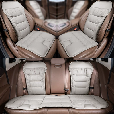 Four Seasons Pad — Nappa Leather Car Seat Cushion - off-white-seven-piece-set-for-the-whole-car-audi