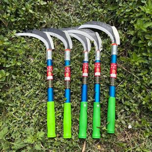 Jade Lion Double-Edged Sickle, Guaranteed Compensation for Damage, Agricultural Outdoor Corn, Wheat, Leek Cutting Sickle with Extended Handle