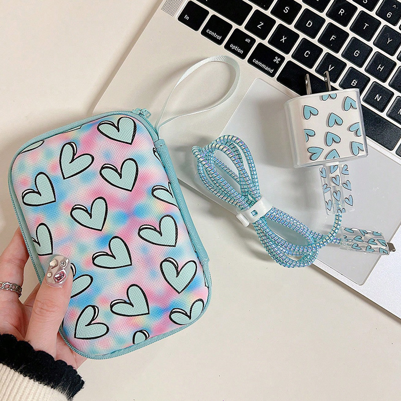 跨境耳機包ccd相機收納包充電器數據線保護套彩印eva收納包6件套