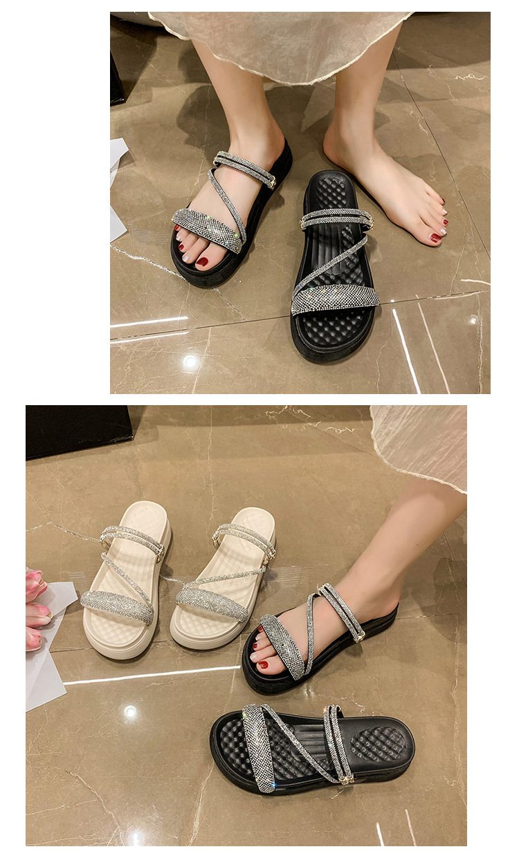 Women's Casual Vacation Solid Color Round Toe Platform Sandals display picture 15