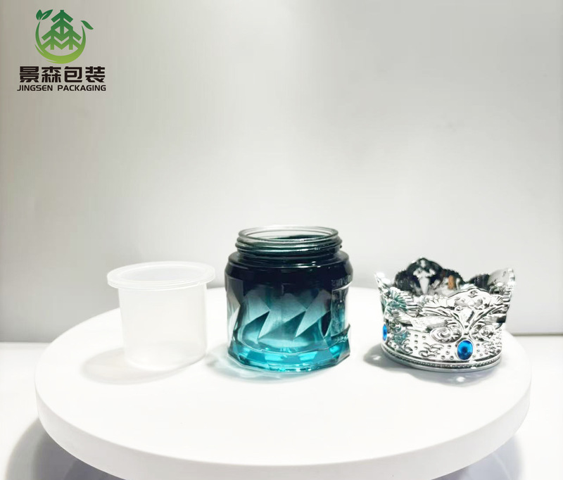 新款皇冠套装瓶120ml水乳瓶按压高档玻璃透明瓶100g膏霜化妆品瓶|undefined
