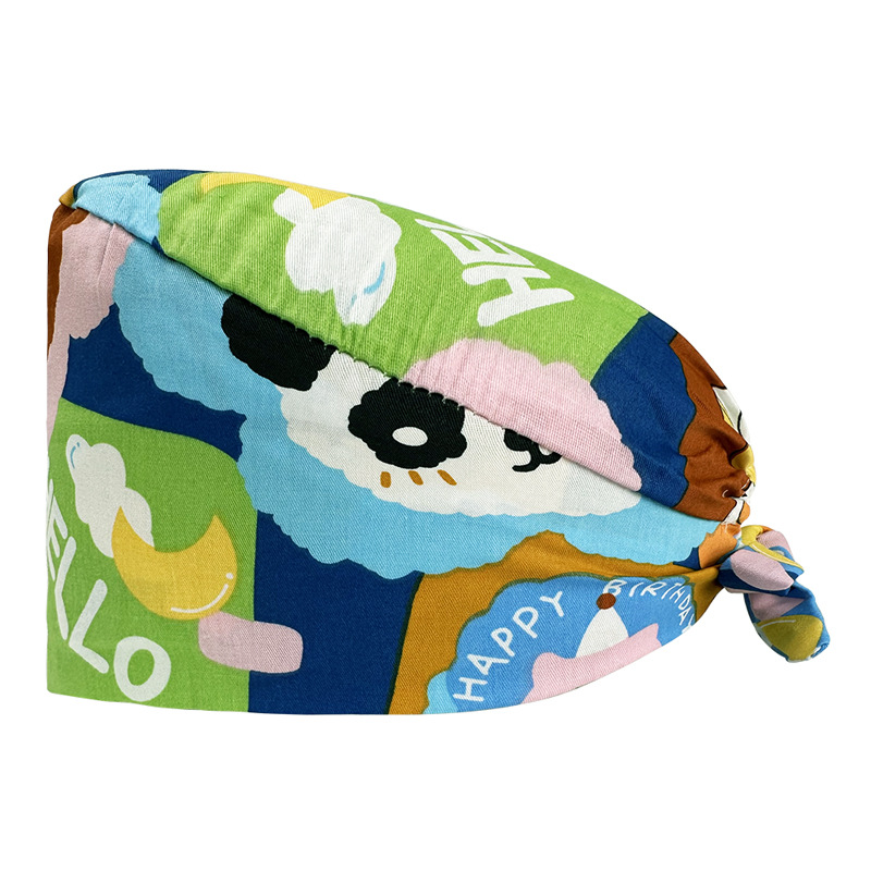 Gorro quirúrgico de algodón puro de las mujeres impreso ajustable calabaza tapa confinamiento quimioterapia a prueba de polvo puntera enfermera trabajo sombrero hombres