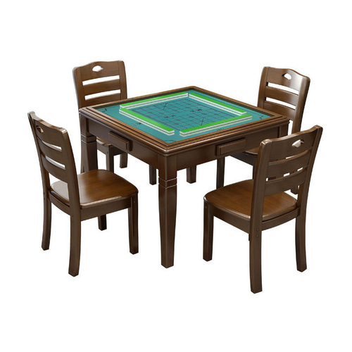 Solid wood mahjong table and dining table dual-purpose chess modern simple folding household simple manual chess and card table and chair combination