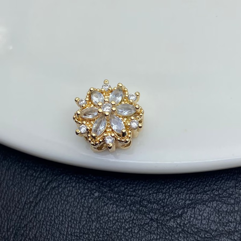 保色满钻芒星通孔魔盒穿珠手工水晶文玩手串手链DIY饰品配件串珠|undefined