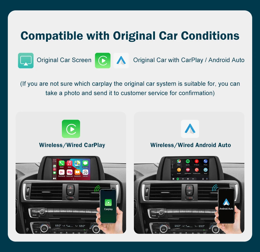 RoadTop Wireless CarPlay Decoder Module Car Machine Interconnection Suitable for Bmw NBT System Decoder