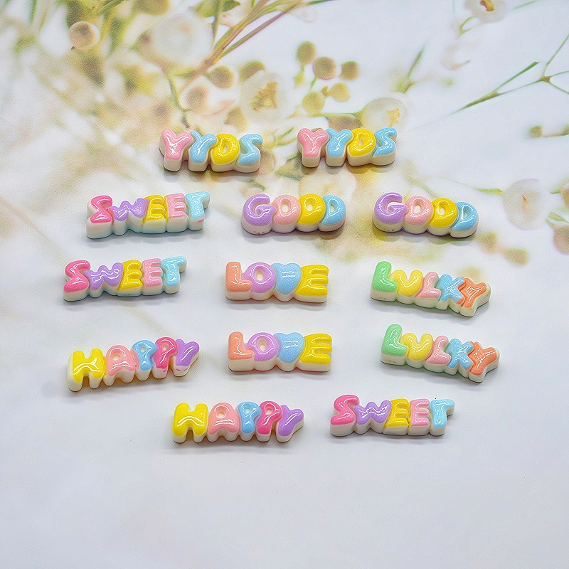 Mini English Alphabet Plate Resin Jewelry Handmade DIY Wear Armor Hairpin Clothing Mobile Phone Accessories Decoration