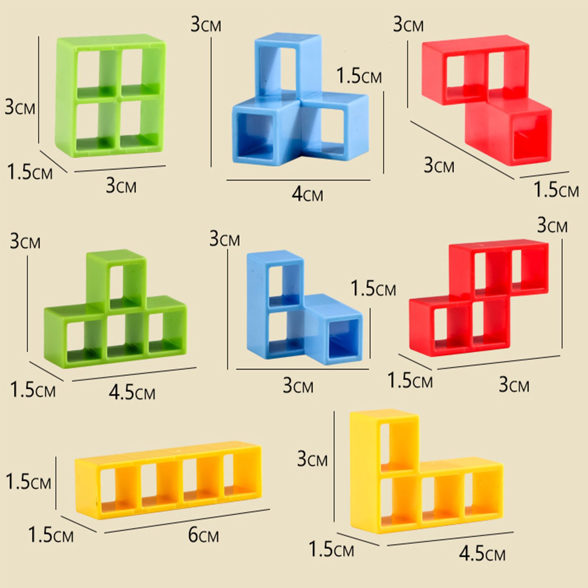 Stack swing stack alto bloque de construcción ruso cuadrado le niños centrados en juguetes de mesa juguetes de rompecabezas transfronterizos