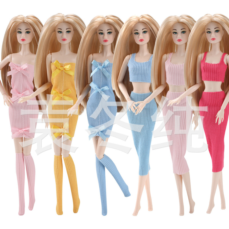 6-Piece Doll Clothes Set, Fashionable Barbie Doll Princess Fashion Dress, Dress-Up Skirts, Cross-Border Trade, Multiple Options