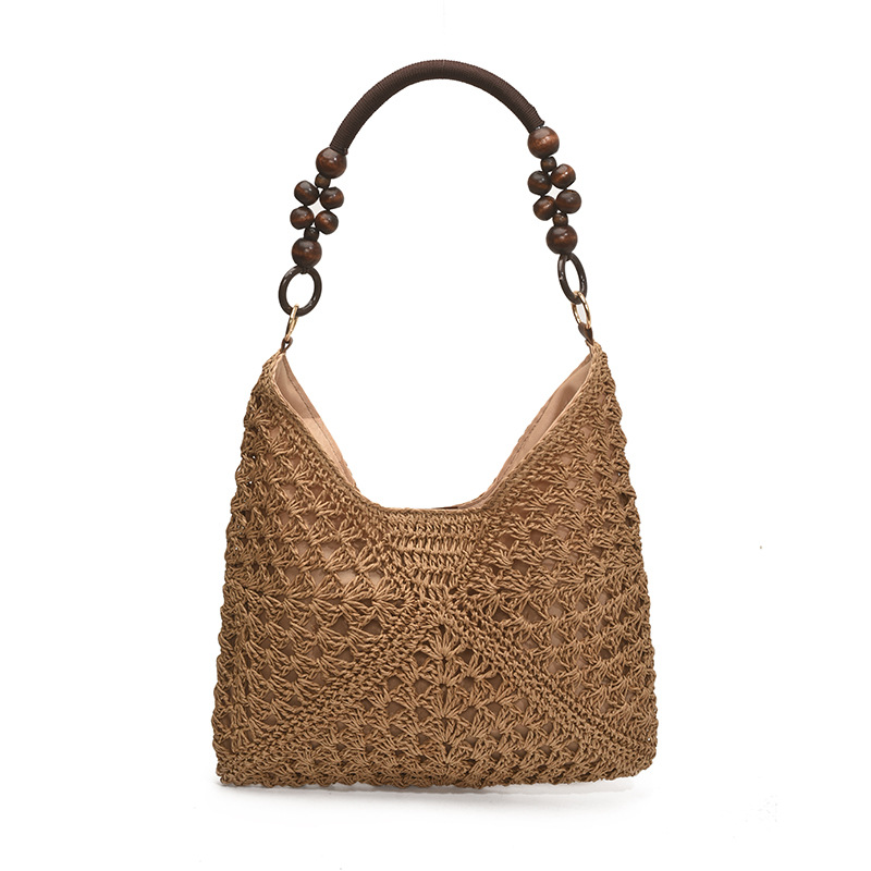 Large Capacity Woven Bag For Women 2025 New Summer Beach Vacation Straw Bag Versatile Commuter Shoulder Tote Bag - Thumbnail 6