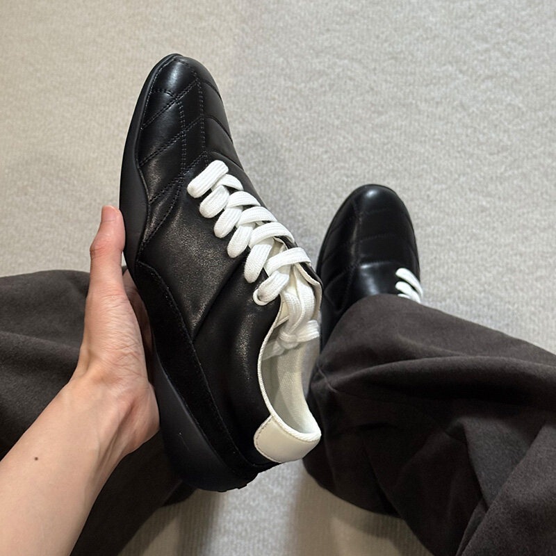 Men's Casual Sneakers with Flat Soles and Diagonal Laces, Black Leather Shoes, High-Top Martin Boots, Summer Shoes Men's Casual Sneakers with Flat Soles and Diagonal Laces, Black Leather Shoes, High-Top Martin Boots, Summer Shoes