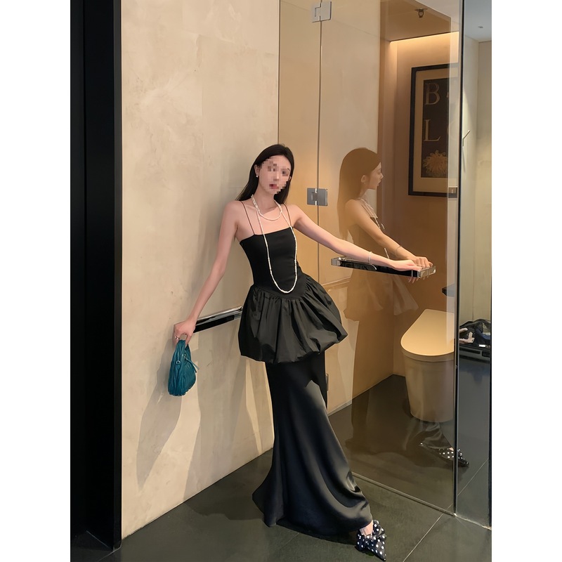 区区欧阳抹胸花苞吊带鱼尾半身裙套装女夏季新款设计感小众两件套|undefined