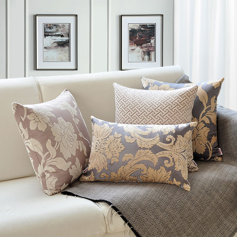 Factory European Jacquard Pillow Cushion Sofa Pillow Pillow Case Living Room Cushion Waist Pillow Bedroom Blended Pillow PP