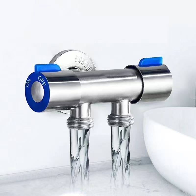 Cross-Border Manufacturer Toilet Spray Gun Set Companion Flushing Bidet Shower Spray Head One In Two Out Three-Way Angle Valve Dual Control