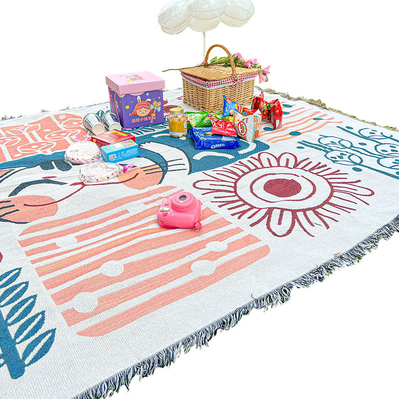 INS estilo alfombra de picnic al aire libre camping manta mantel almuerzo manta alfombra cubierta paño sofá toalla picnic césped Mat paño