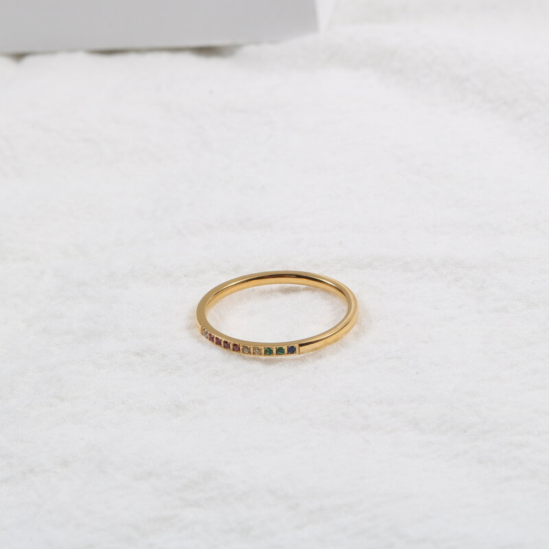 Geometric Pattern Women'S Gender Inlay Design Retro Geometric Titanium Steel Inlay Zircon Rings