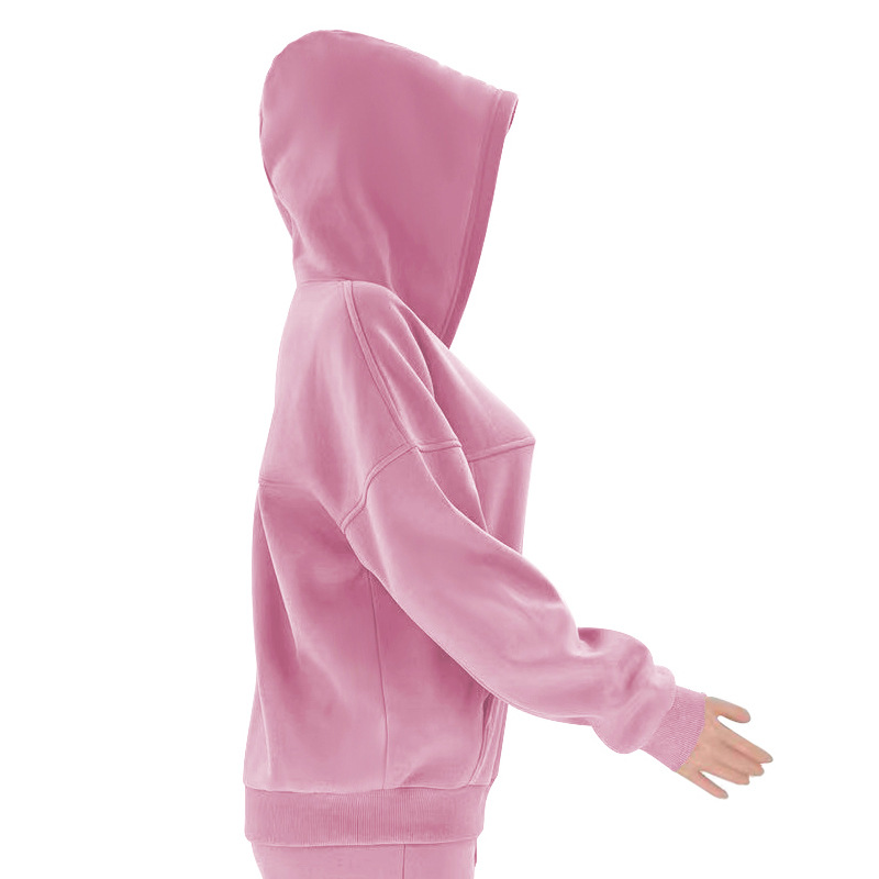 Women's Pant Sets Solid Colour Hooded Sweater And Casual Trousers_voghion.com