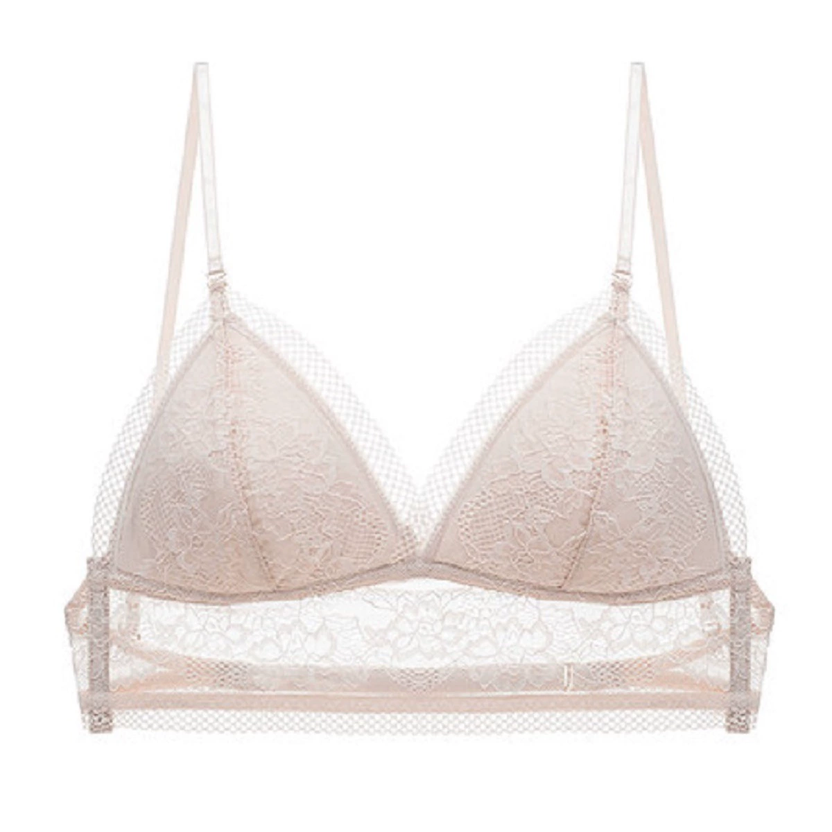 Ultra thin sexy invisible lace wireless bra, backless, beautiful back