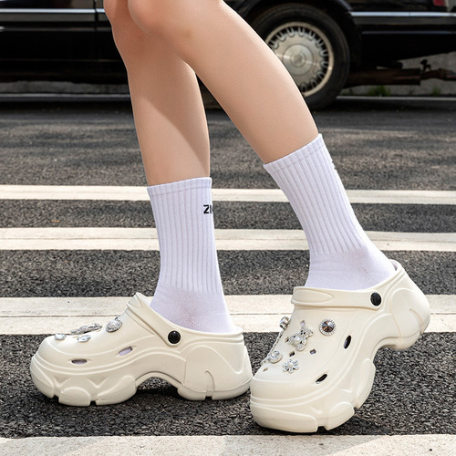 Thick-soled anti-slip outdoor hole sandals for women 2025 summer EVA with a squishy feel and heightening beach cool sandals