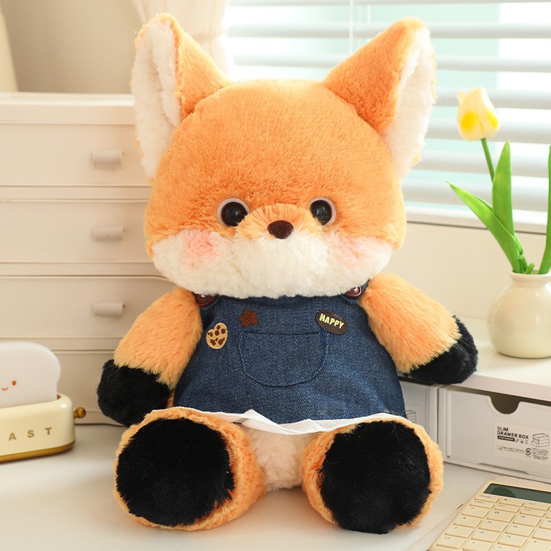 Running Fox Animal Lobo Muñeca Embrace Dormido Muñeca Simulación vestido Big Wolf juguetes de peluche muñecas de tela para niños