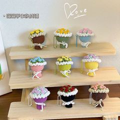 Diy創意毛糸編みミニ手花の小さな花束のキーホルダー