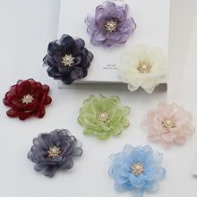 现货多层网纱立体烧边花diy服饰鞋帽装饰辅料胸花手腕花发饰配件