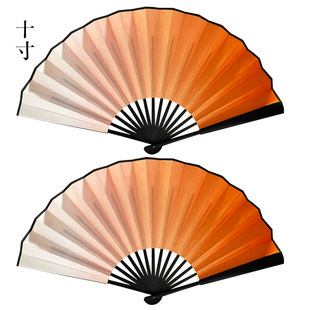 Zuichun Fan Chinese Style Dance Performance Ancient Style Double-Sided Orange Gradient Student Dance Silk Nayou