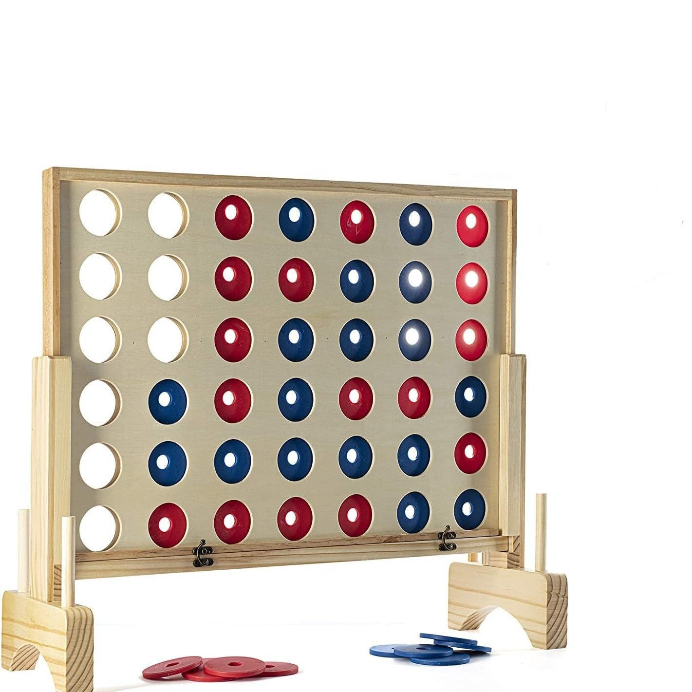 Square round wooden toy from natural wood