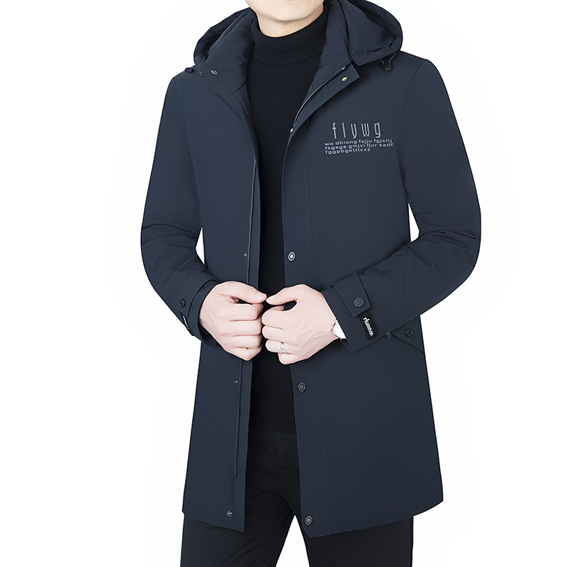Abajo Chaqueta corta de invierno de los hombres de mediana edad slim fit engrosada abrigo de los hombres papá invierno chaqueta de los hombres con capucha